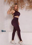Conjunto Fitness Açaí com Tiras nas Costas